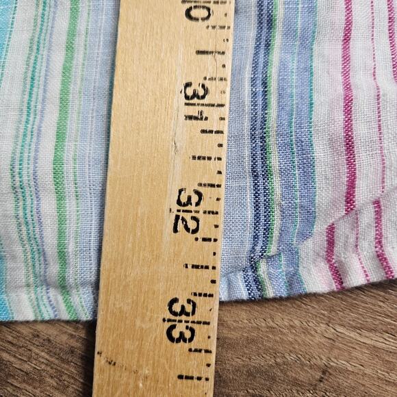 Johnny Uptown Linen Blend Button Down Shirt 2XL Multicolor Stripe Casual - Picture 11 of 13